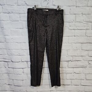 LOFT Gold and Black Ankle Cropped Pants